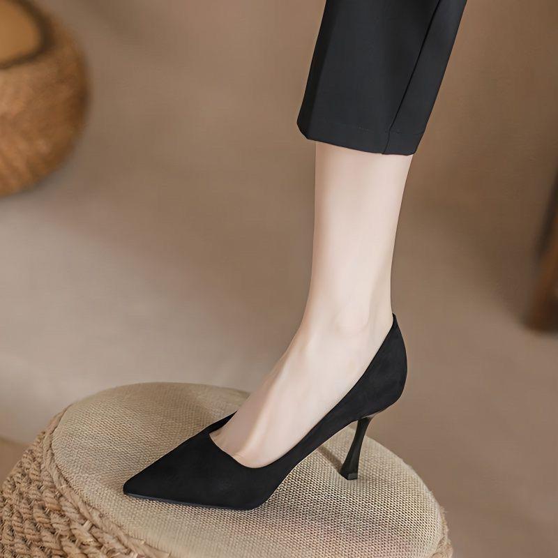 Pointed toe French high heels